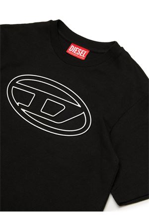 black cotton tshirt DIESEL KIDS | J017880BEAFK900